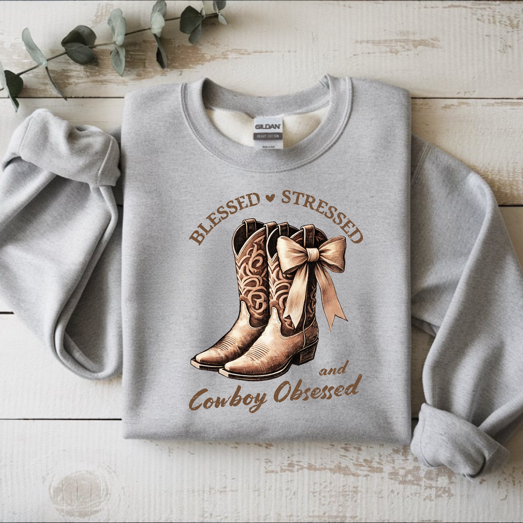 Blessed & and Stressed Cowboy DTF Transfer