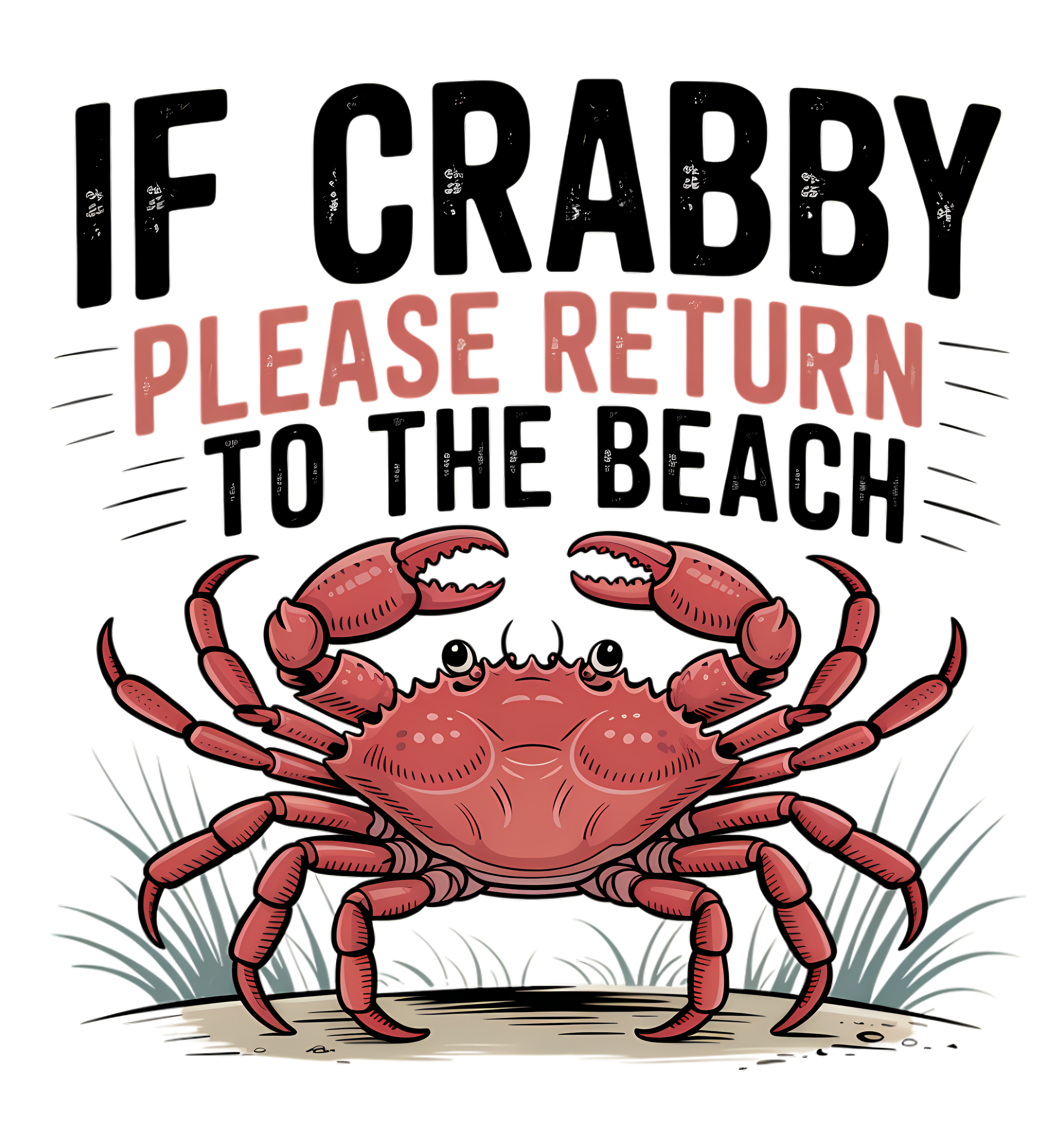 If Crabby Please Return to the Beach DTF Transfer