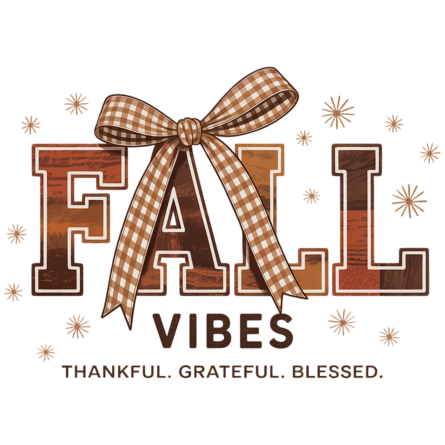 Fall Vibes DTF Transfer – Thankful Grateful Blessed Design