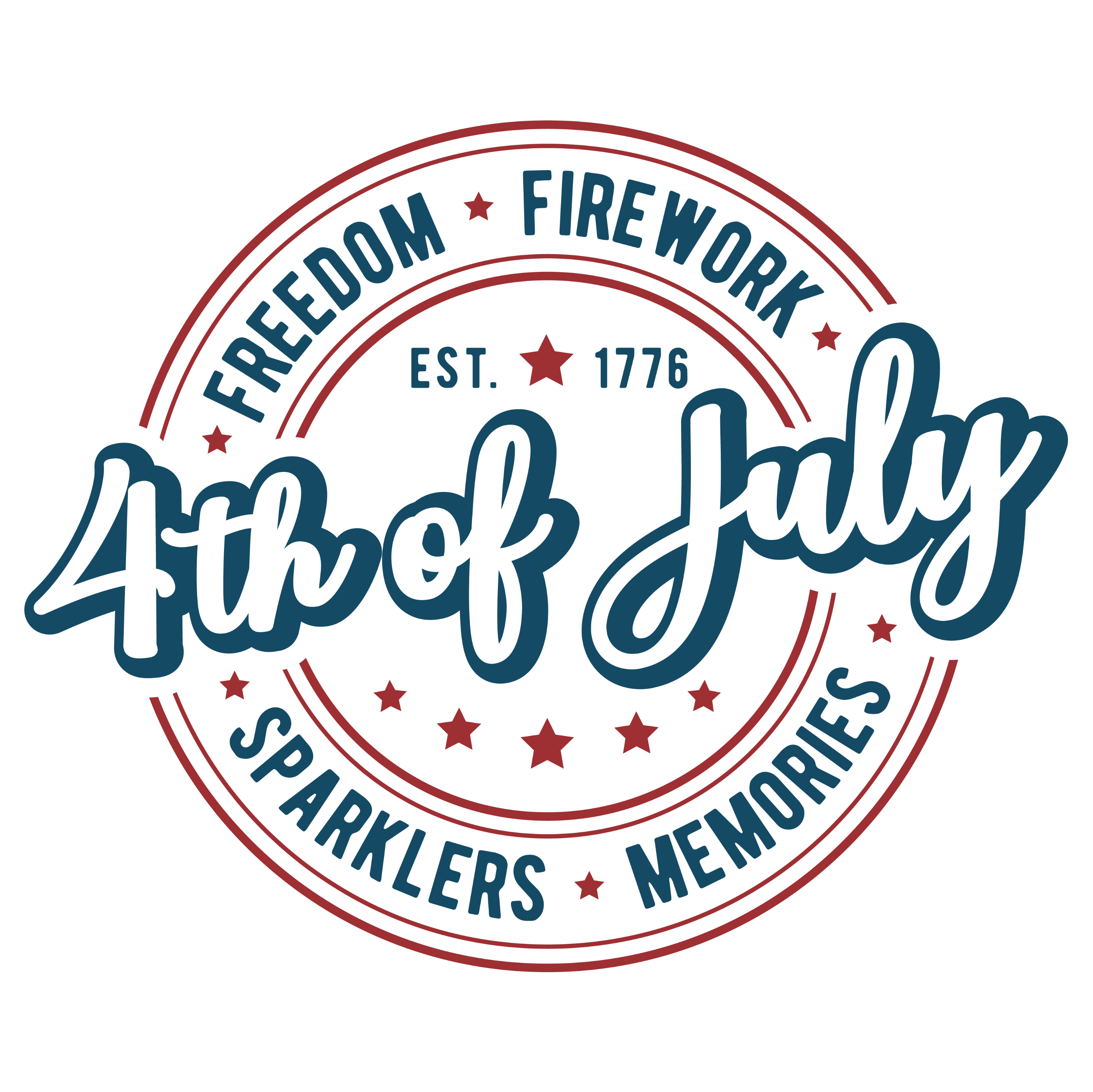 4th of July Badge DTF Transfer