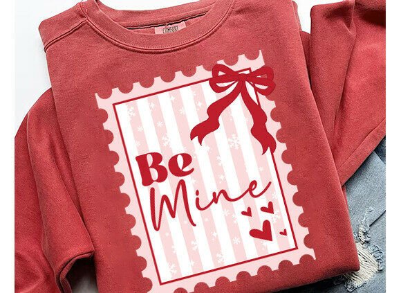 Be Mine Valentine – Hearts & Bow DTF Transfer