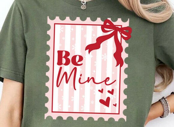 Be Mine Valentine – Hearts & Bow DTF Transfer
