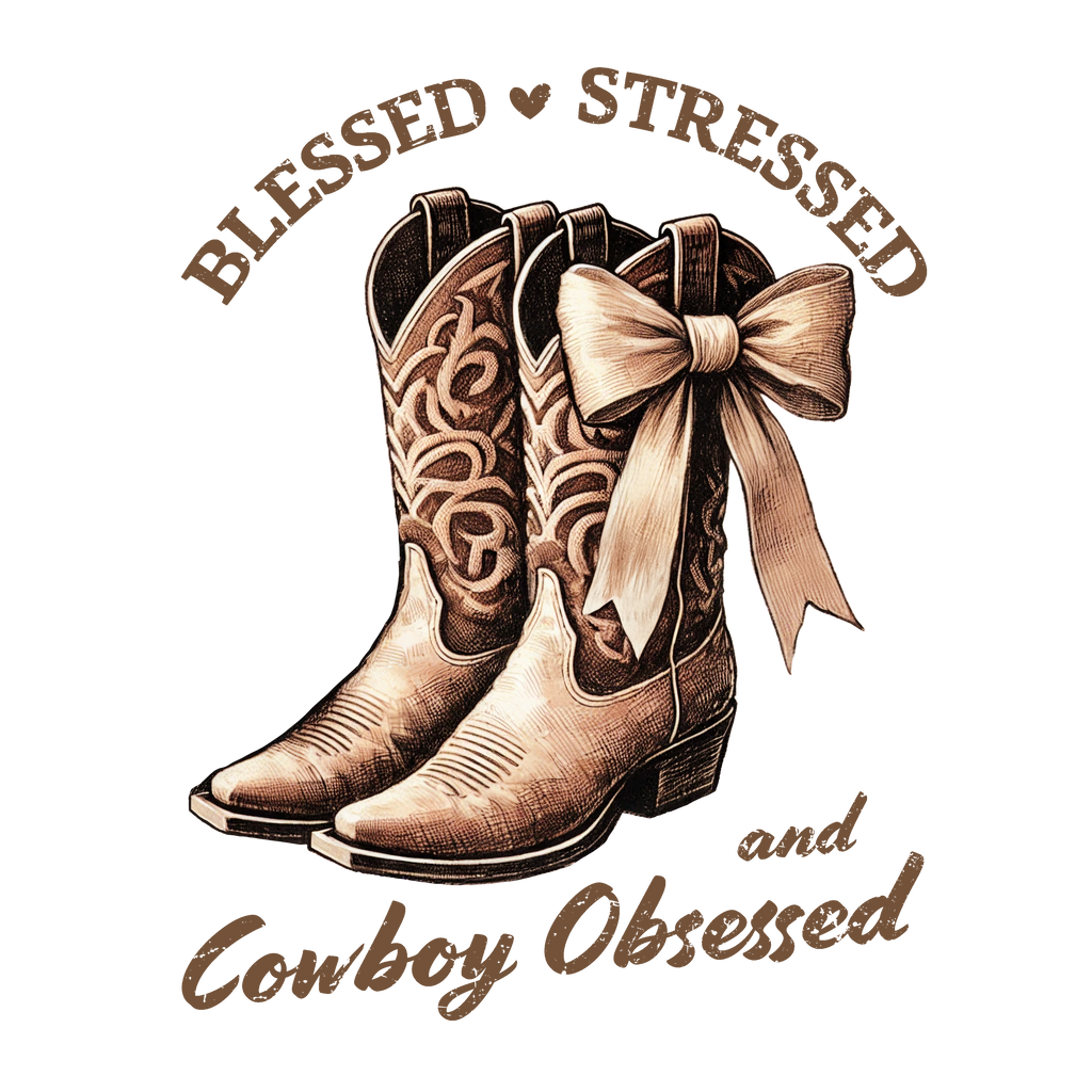 Blessed & and Stressed Cowboy DTF Transfer
