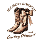 Blessed & and Stressed Cowboy DTF Transfer
