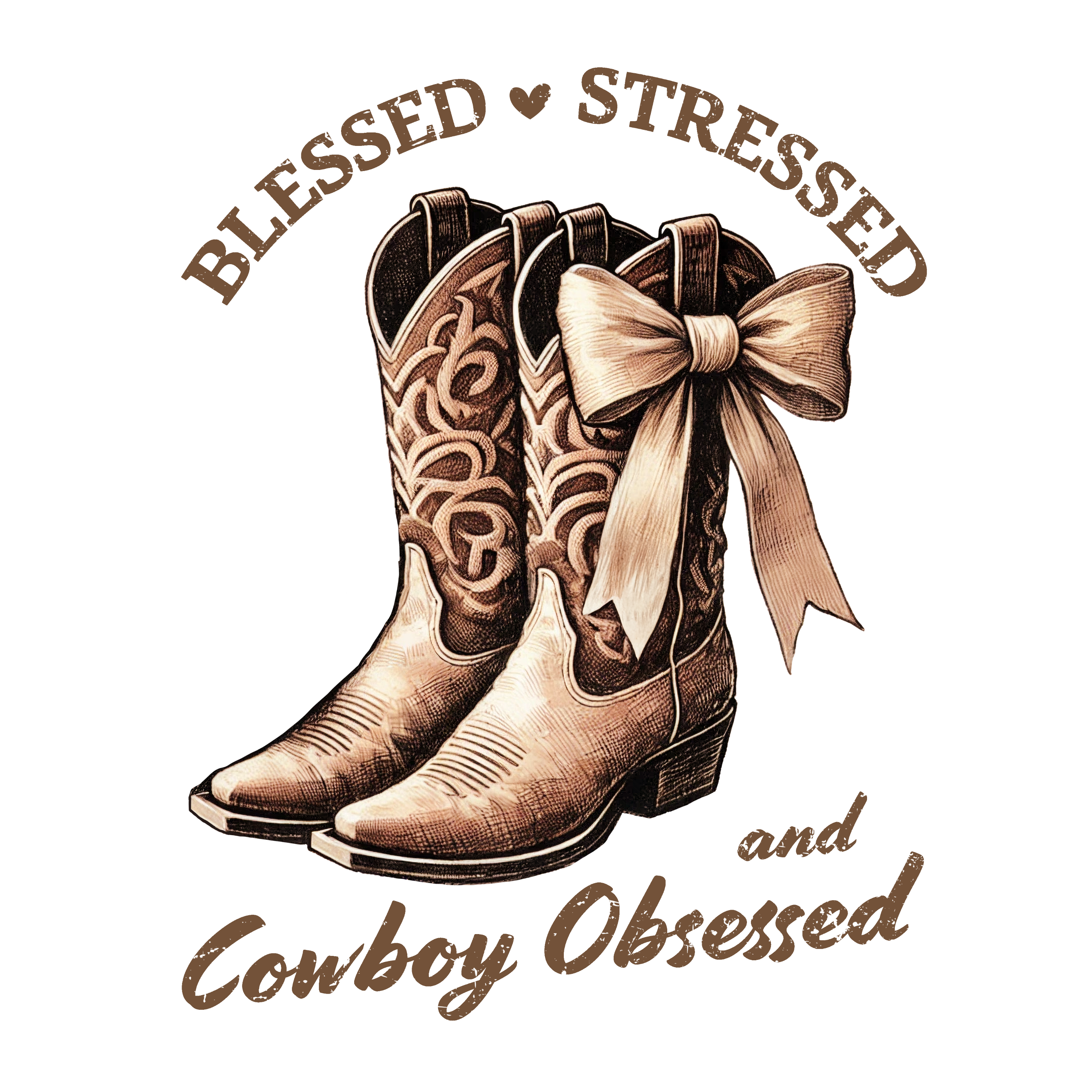 Blessed & and Stressed Cowboy DTF Transfer