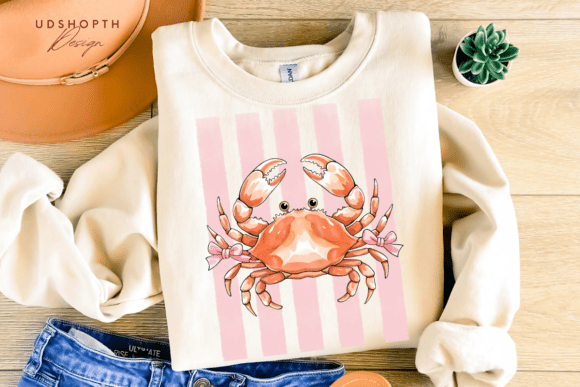 Cute Crab DTF Transfer