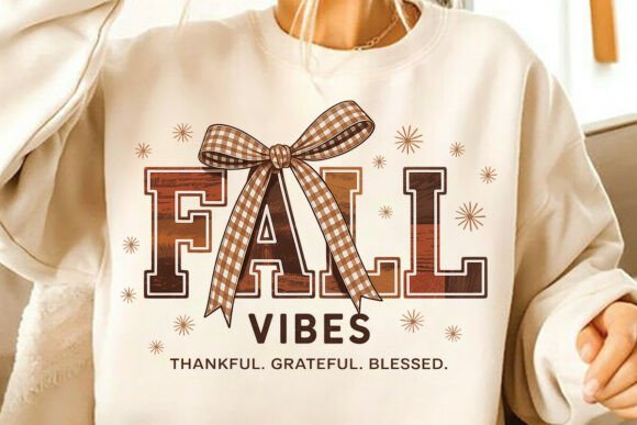 Fall Vibes DTF Transfer – Thankful Grateful Blessed Design