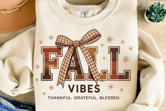 Fall Vibes DTF Transfer – Thankful Grateful Blessed Design