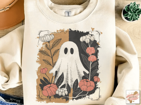 Autumn Ghost DTF Transfer – Cute Fall Halloween Design