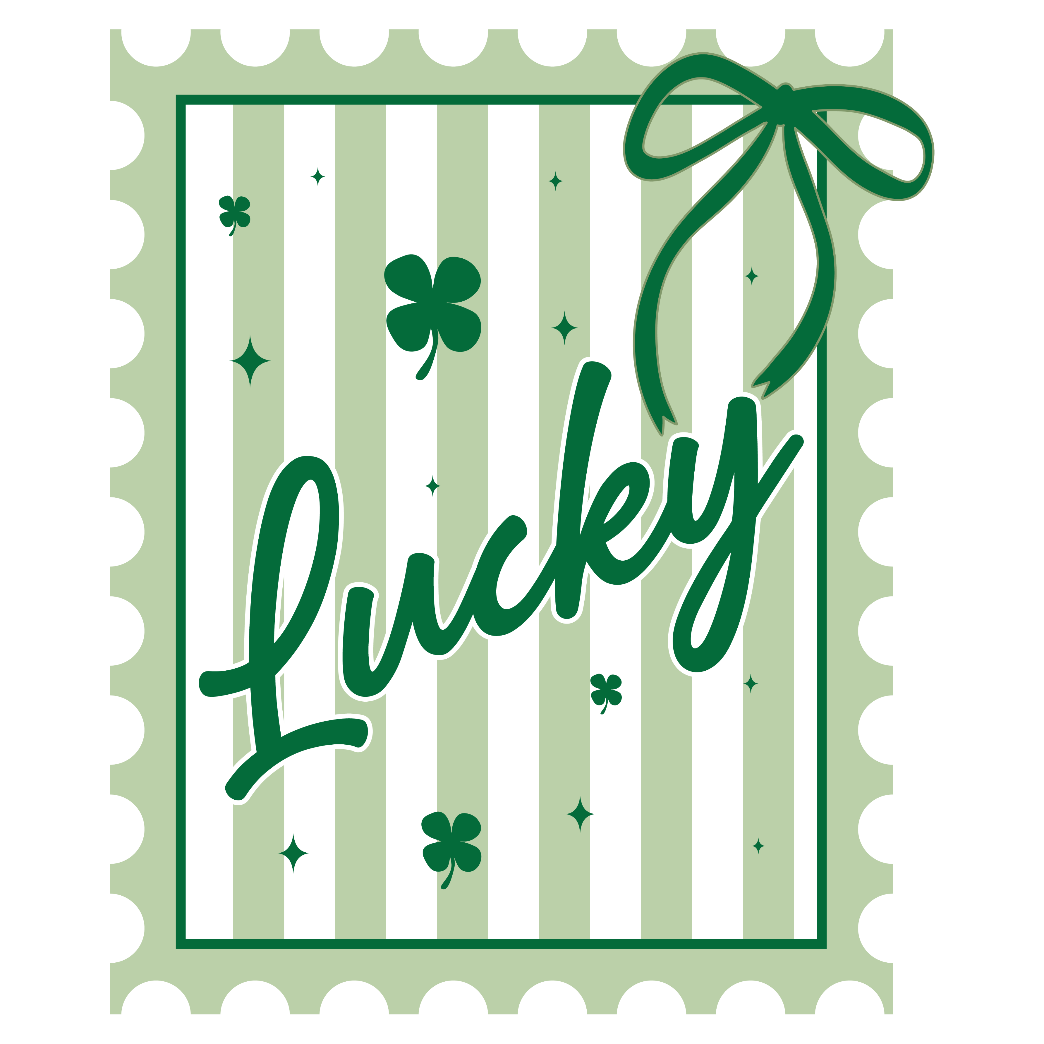 Lucky DTF Transfer – St. Patrick’s Day Bow Design