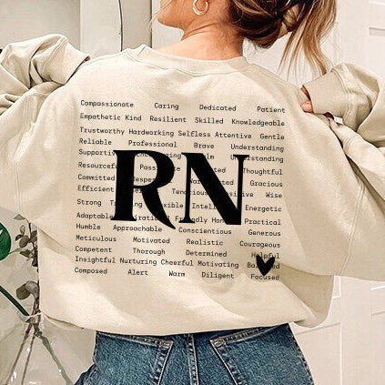 RN word art sweatshirt DTF Transfer