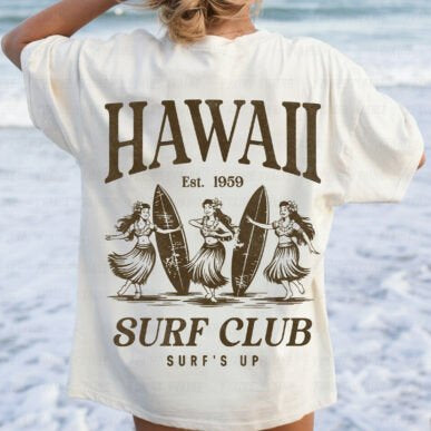 Retro Summer Hawaii Surf Club -DTF Heat Transfer