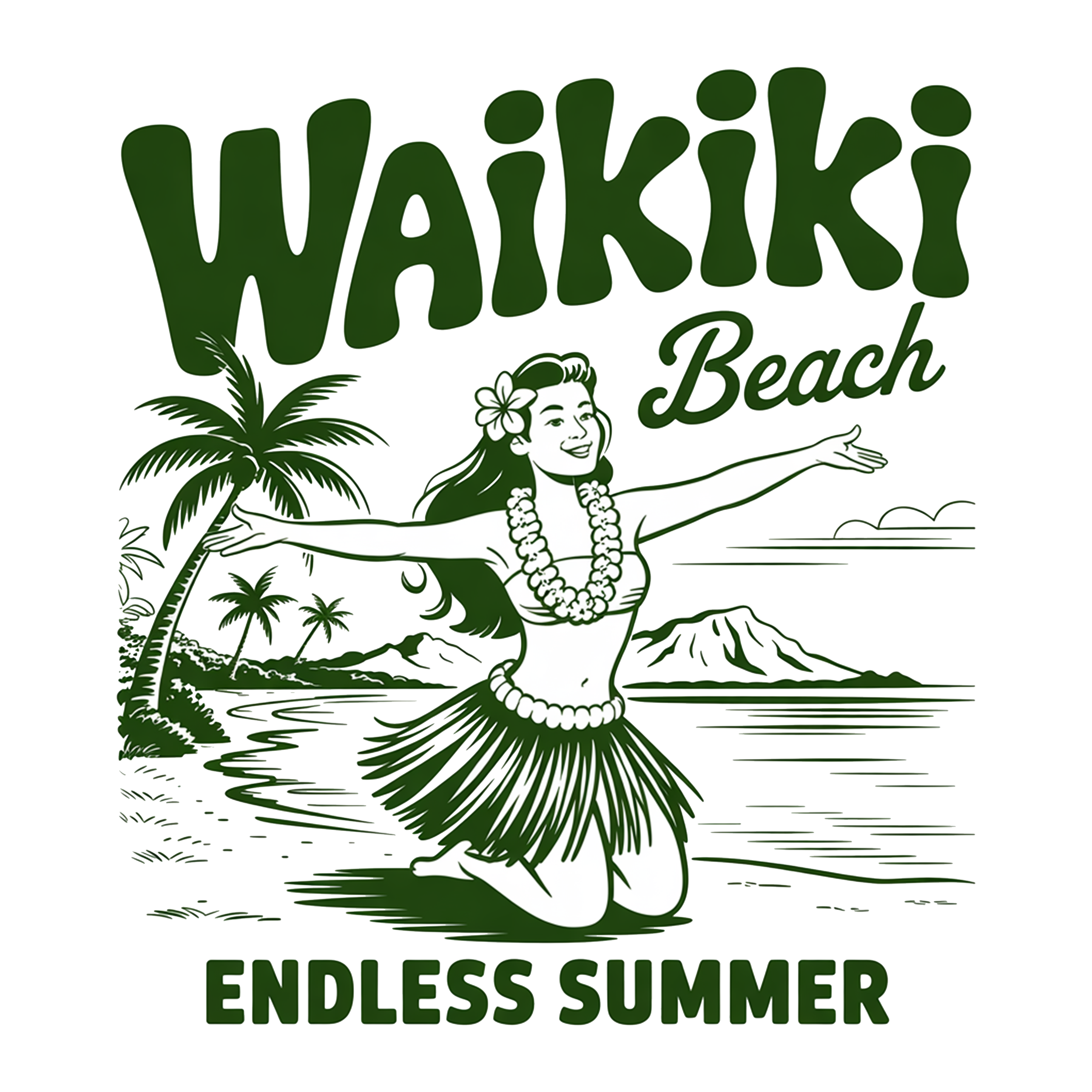 Waikiki Beach – Endless Summer DTF Transfer