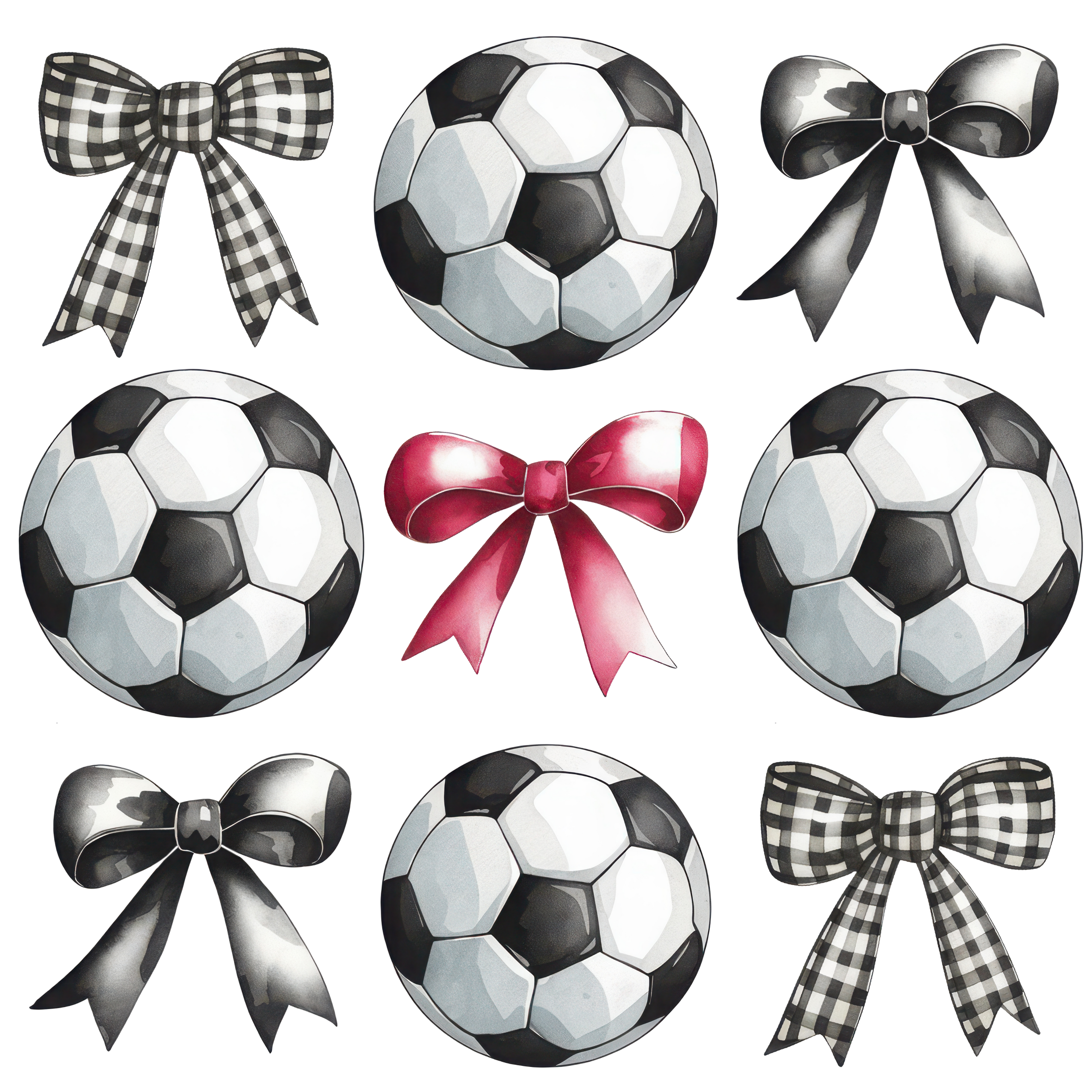Soccer Bows DTF Transfer